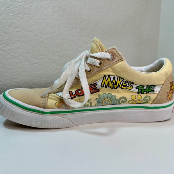 Vans X Sesame Street Old Skool Elmo Shoes Women's 7.5 / Men's 6 Floral Yellow - Picture 8 of 15